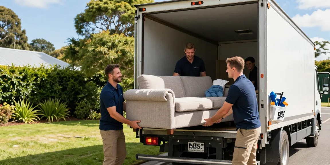 BDS Movers team smoothly loading furniture into a truck in Tauranga, showcasing their professional house moving services.