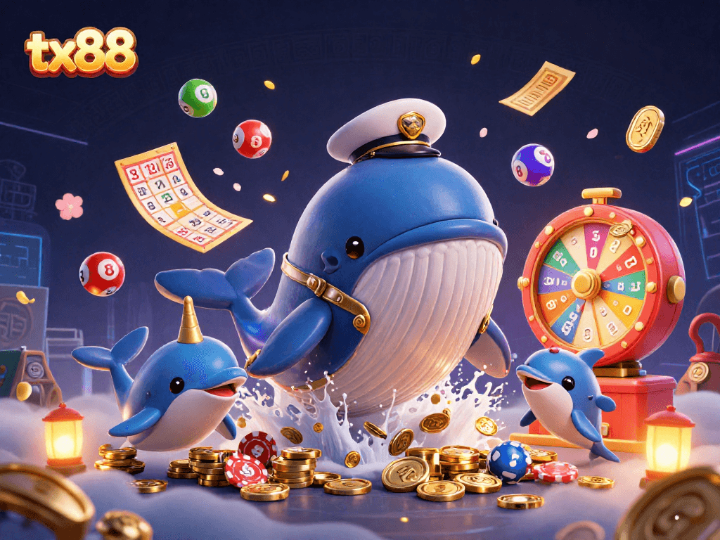 Join the excitement at tx88 by exploring thrilling games with our colorful casino scene.