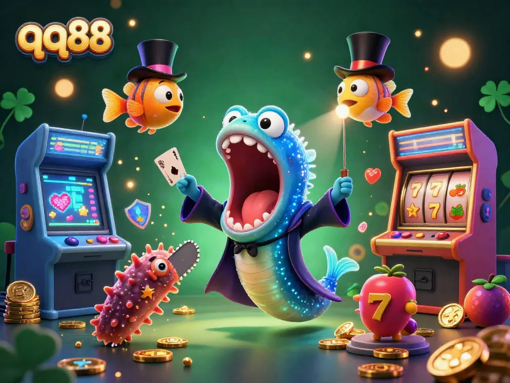Experience stunning qq88 casino magic with a vibrant underwater scene featuring unique characters and game elements.