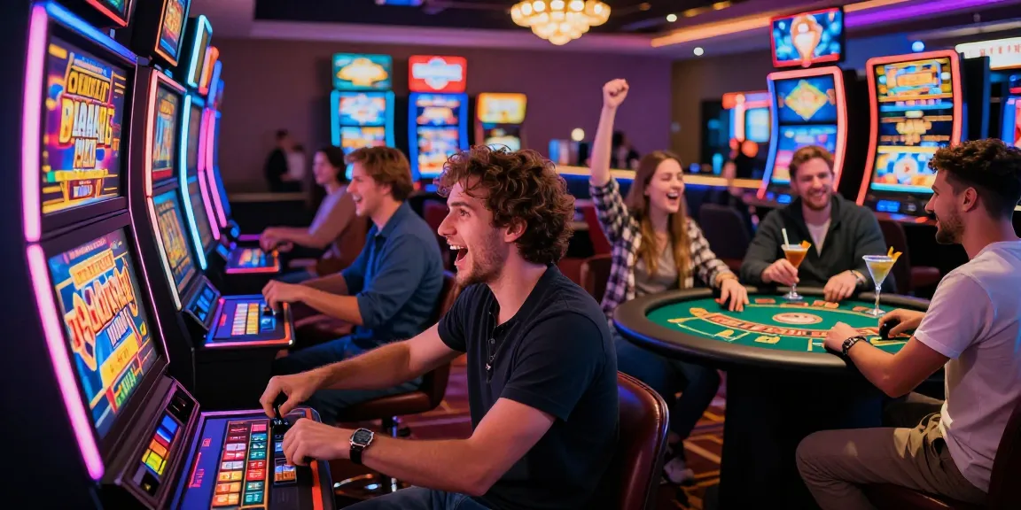 Casino non uk players enjoying an exciting gaming atmosphere with vibrant slots and table games in a lively environment.
