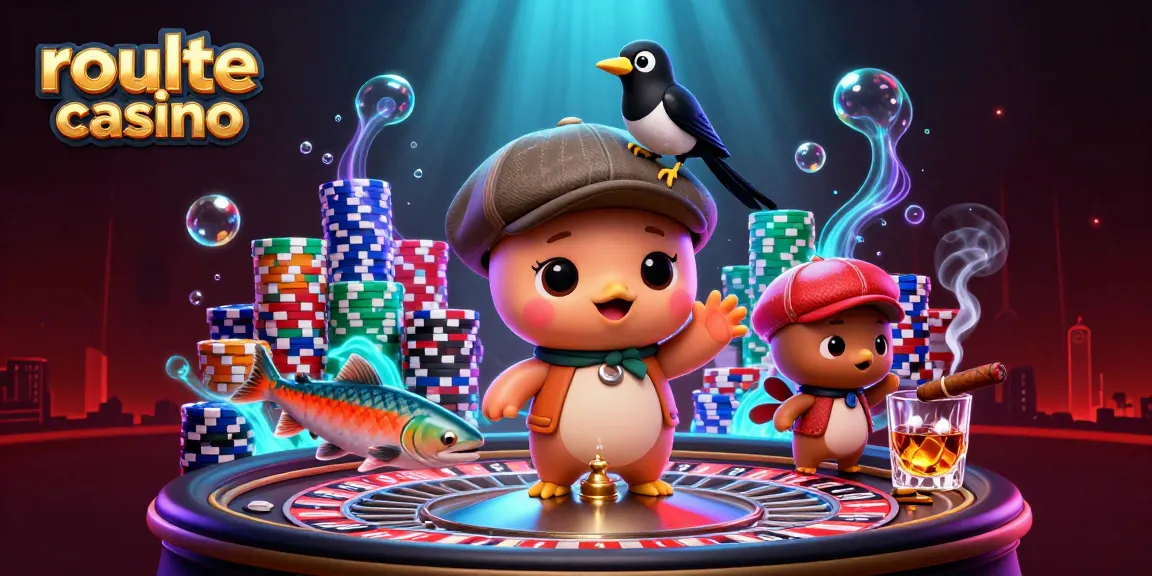 Engage in roulette casino excitement with playful characters and vibrant gaming elements.