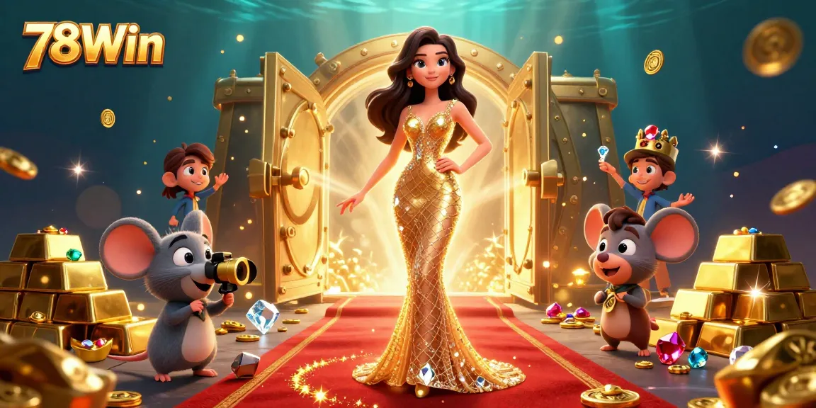 Bet on winning at 78Win with an exciting casino scene showing vibrant game elements and treasure.