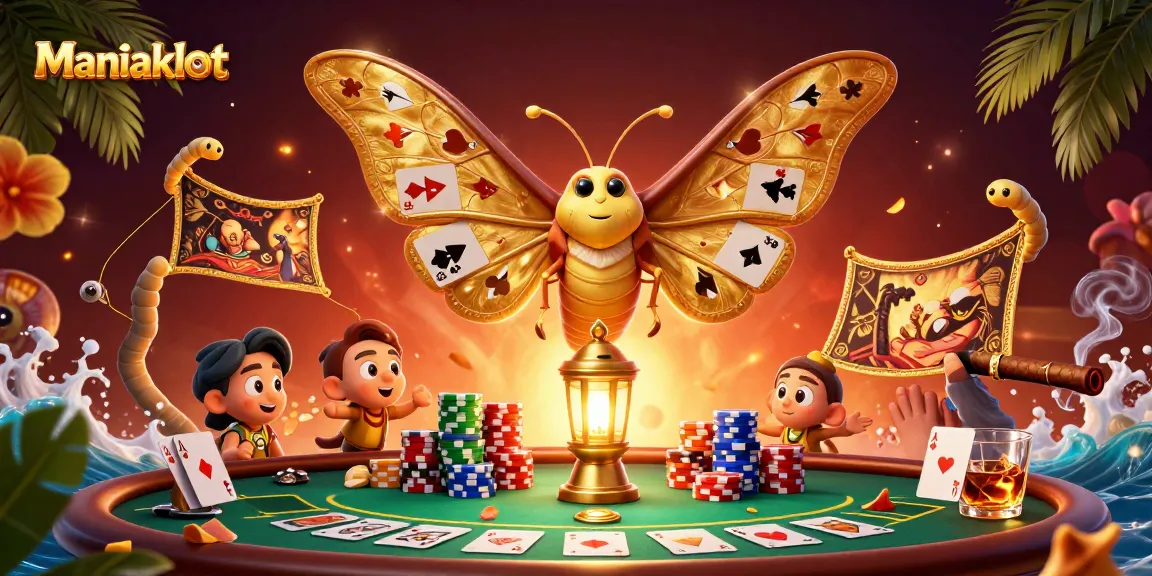 Experience thrilling gameplay with Maniakslot as golden wings illuminate a vibrant casino scene.