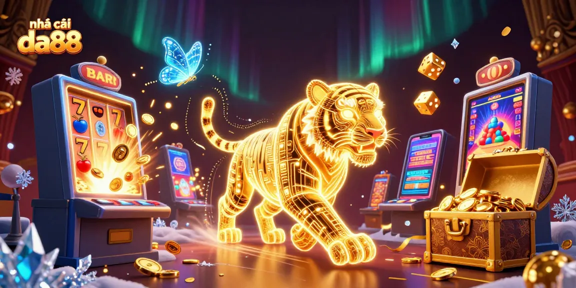 Engage with nhà cái da88 in a vibrant digital casino landscape showcasing a golden tiger and dynamic game elements.