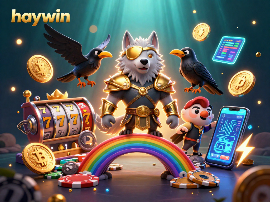 Experience thrilling gaming adventures at haywin with vibrant slot games and crypto elements.