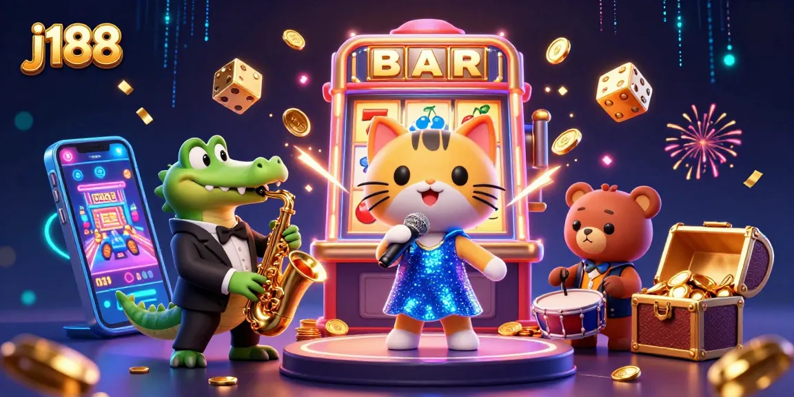 Experience the excitement of j188 with dynamic casino characters and a jackpot explosion!