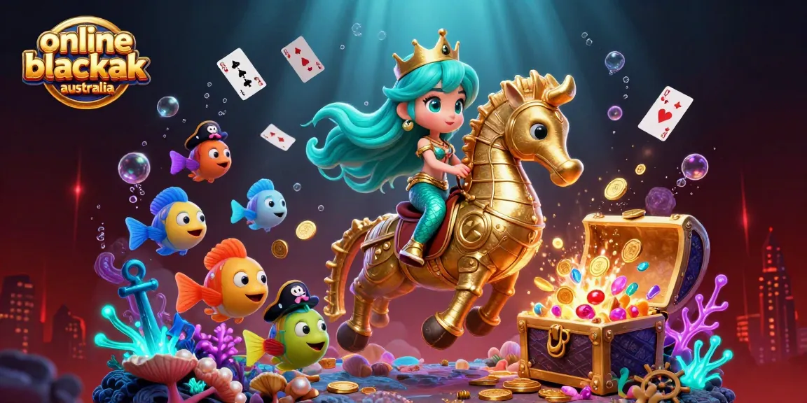 Experience online blackjack Australia with vibrant characters and dynamic casino elements in this engaging scene.