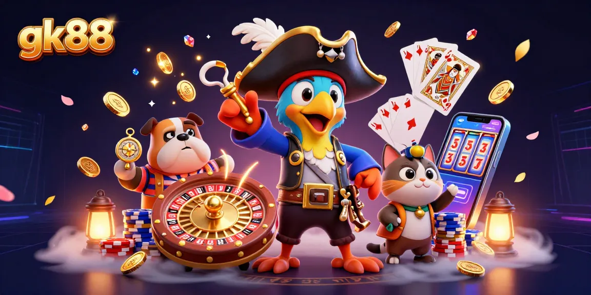 Experience thrilling gameplay at gk88 with spinning roulette and cascading coins.