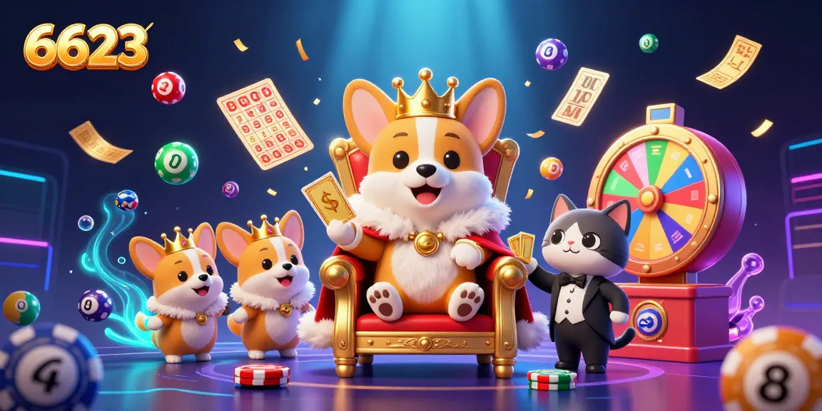 Engage with 6623: Experience the vibrant excitement of lottery games with bouncing balls and a royal theme.