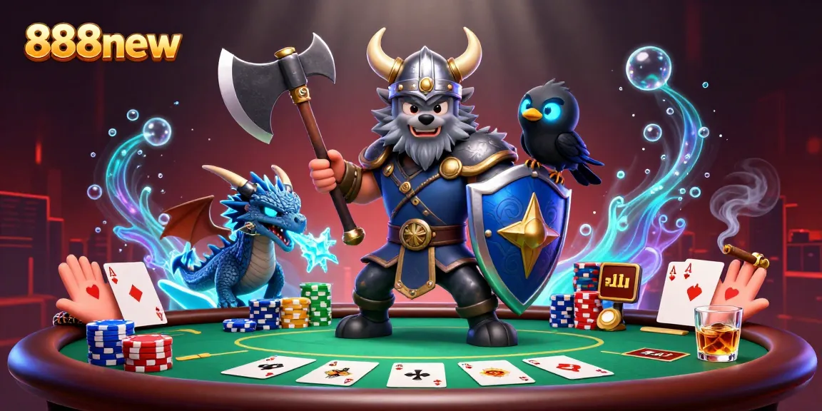 Play thrilling poker with 888new while the Viking wolf warrior and dragon join the action.