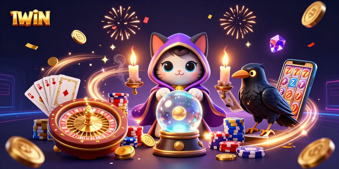 IWIN showcases vibrant casino imagery with mystical characters and dynamic game elements.