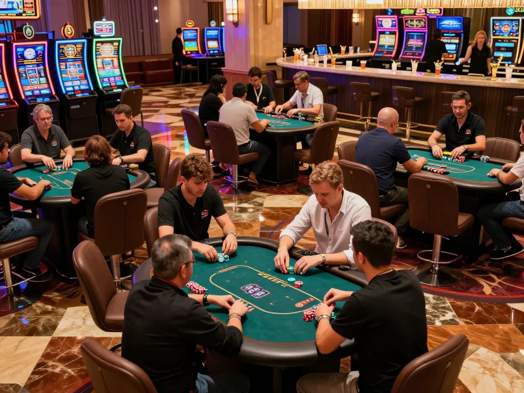 Players enjoying thrilling games at Lu 88 casino floor with vibrant atmosphere and lively action