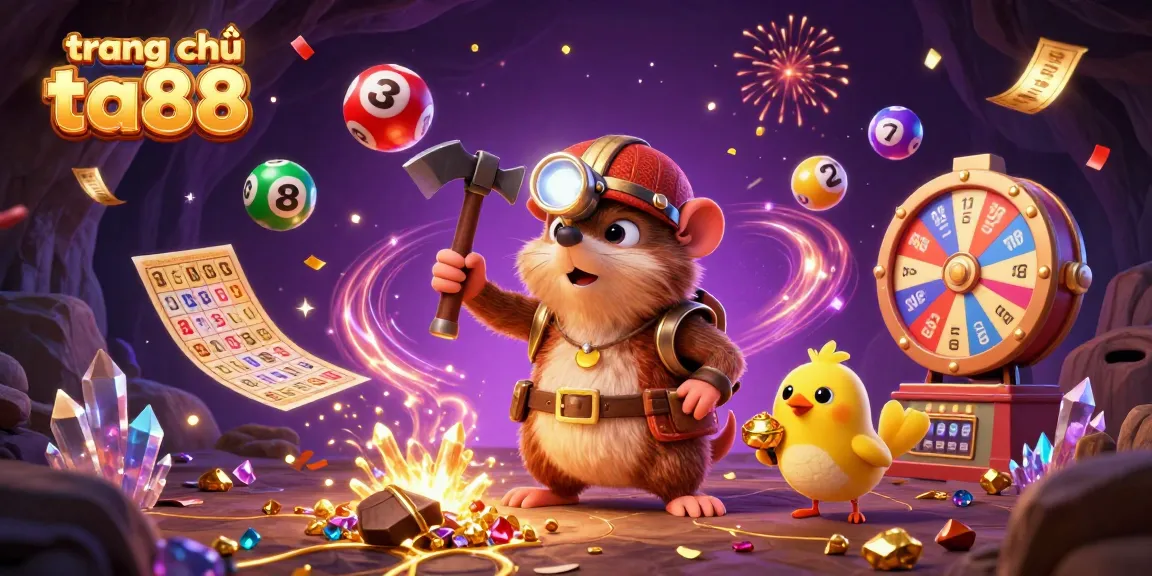 Experience the excitement of trang chủ ta88 with dynamic lottery balls and vibrant casino elements.