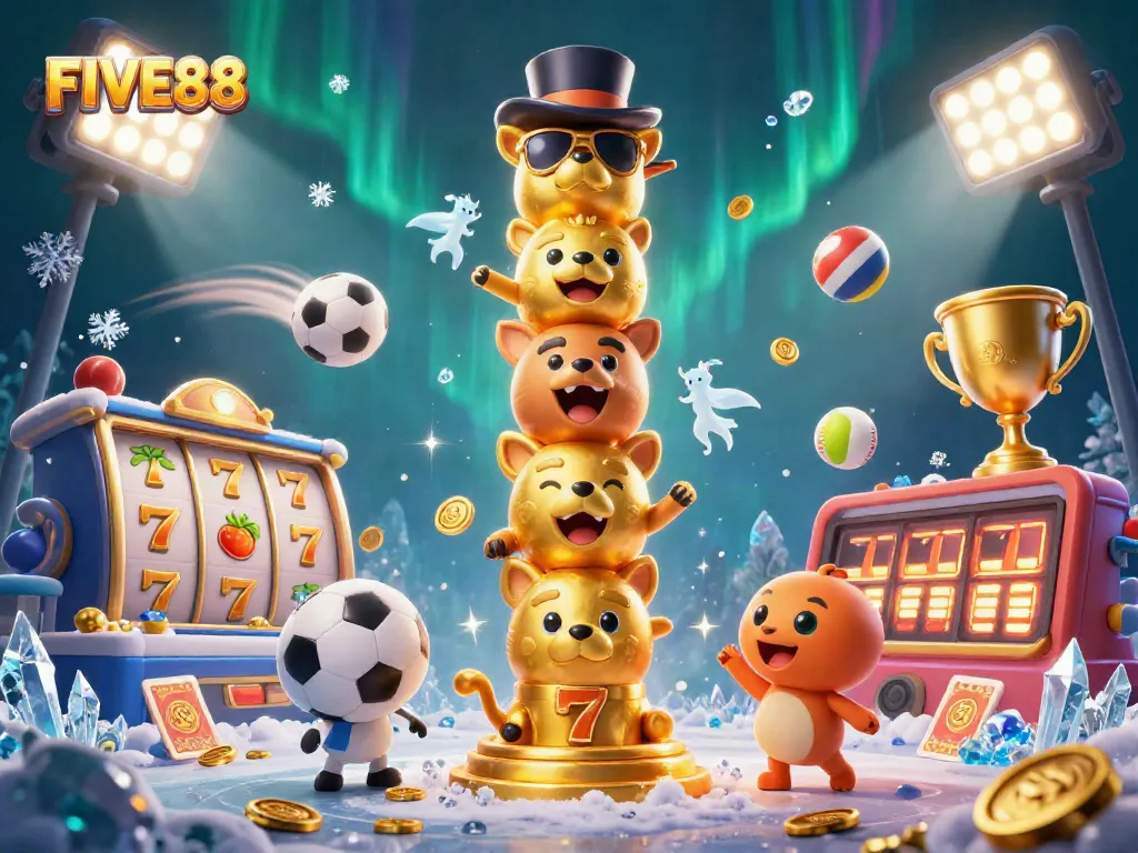 Bet on exciting slots with FIVE88 featuring a dynamic totem pole and thrilling game elements.