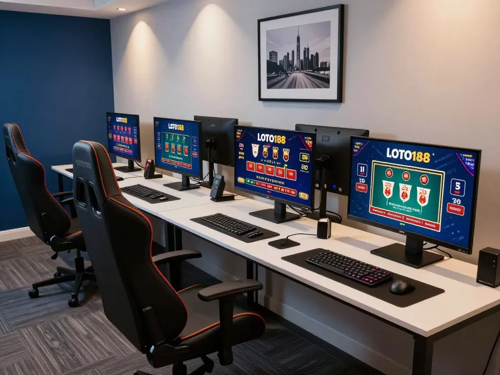 Engaging online gaming setup showcasing LOTO188 interface with stylish decor for immersive gameplay.