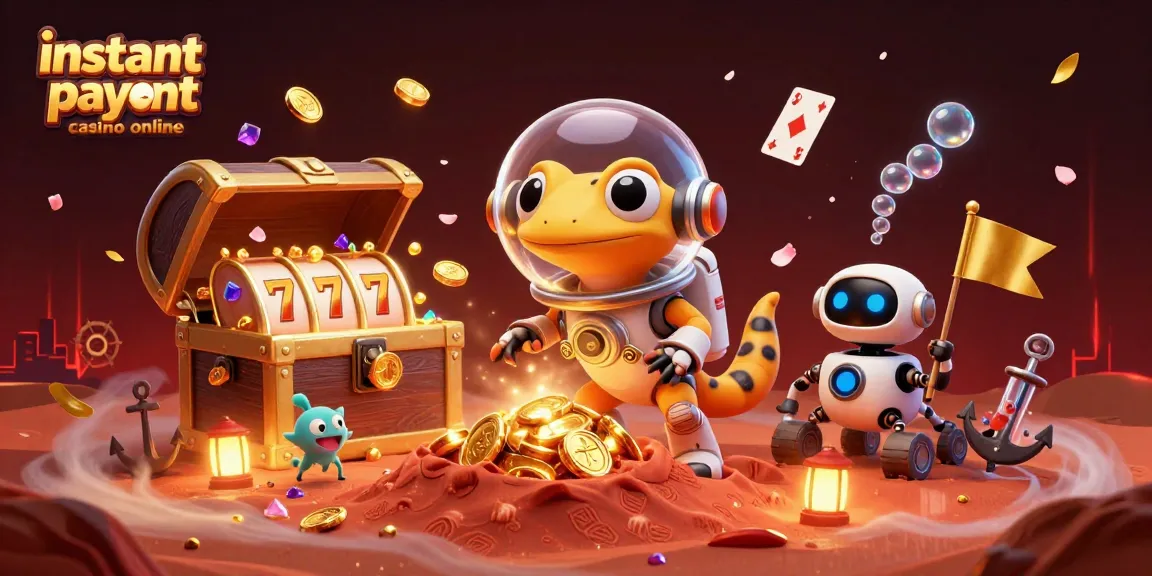 Experience instant payouts at an online casino with a vibrant alien gaming scene.