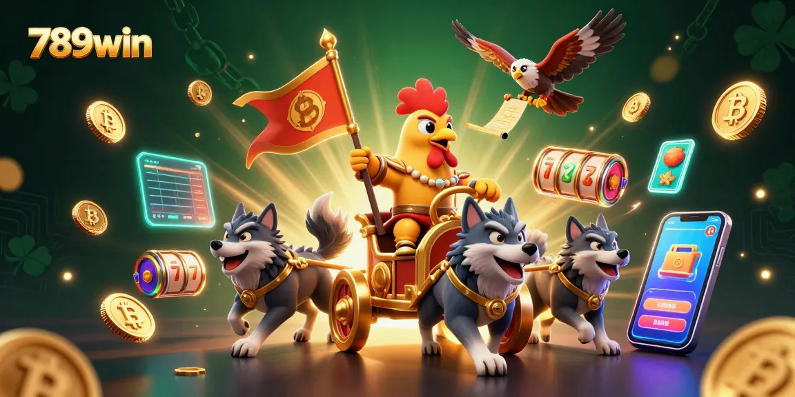 Experience thrilling gameplay with 789win in a vibrant casino illustration featuring winning symbols.