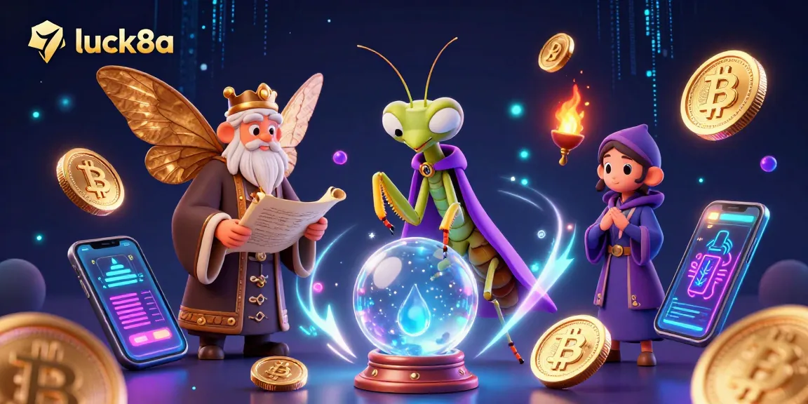 Experience luck8a with a mystical fortune teller, rich in vibrant casino gaming elements.
