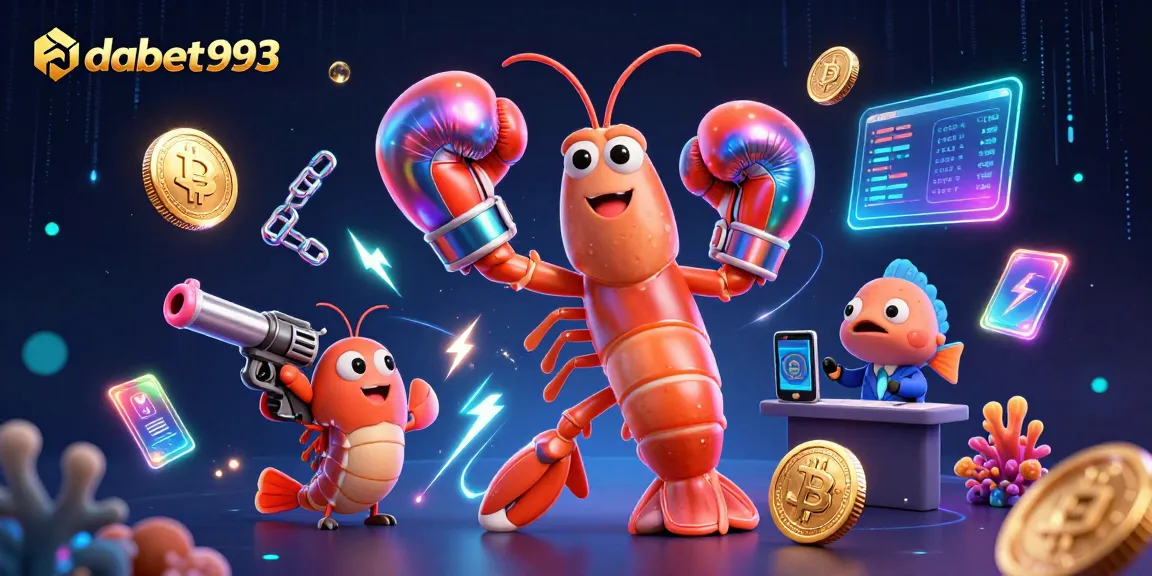 DABET993 engages players with vibrant crypto-themed casino illustration showcasing gaming excitement.